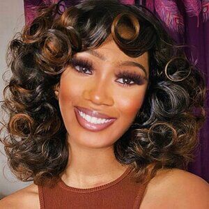 New KEAT Short Curly Wig for Black Women